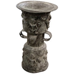 Southeast Asian Bronze Rain Drum with Figures