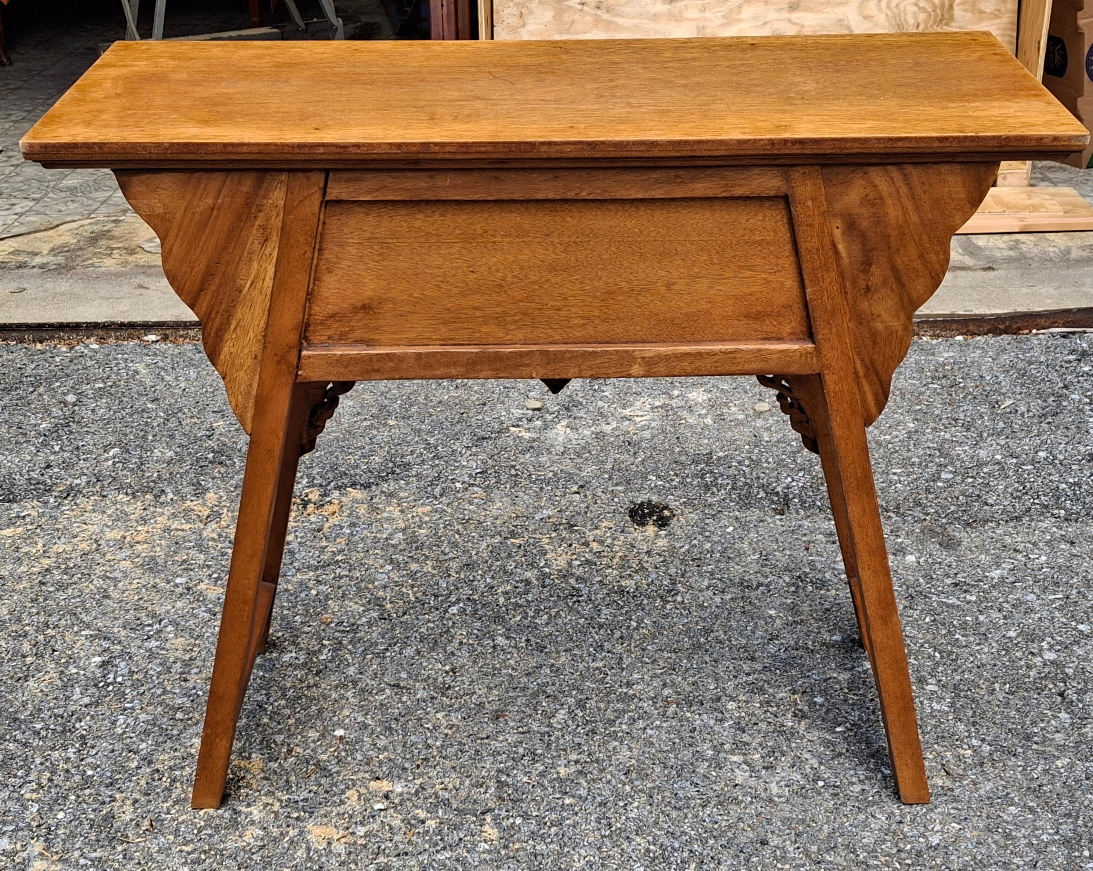 Wicker Southeast Asian Carved Fruitwood Console/ Altar Table For Sale