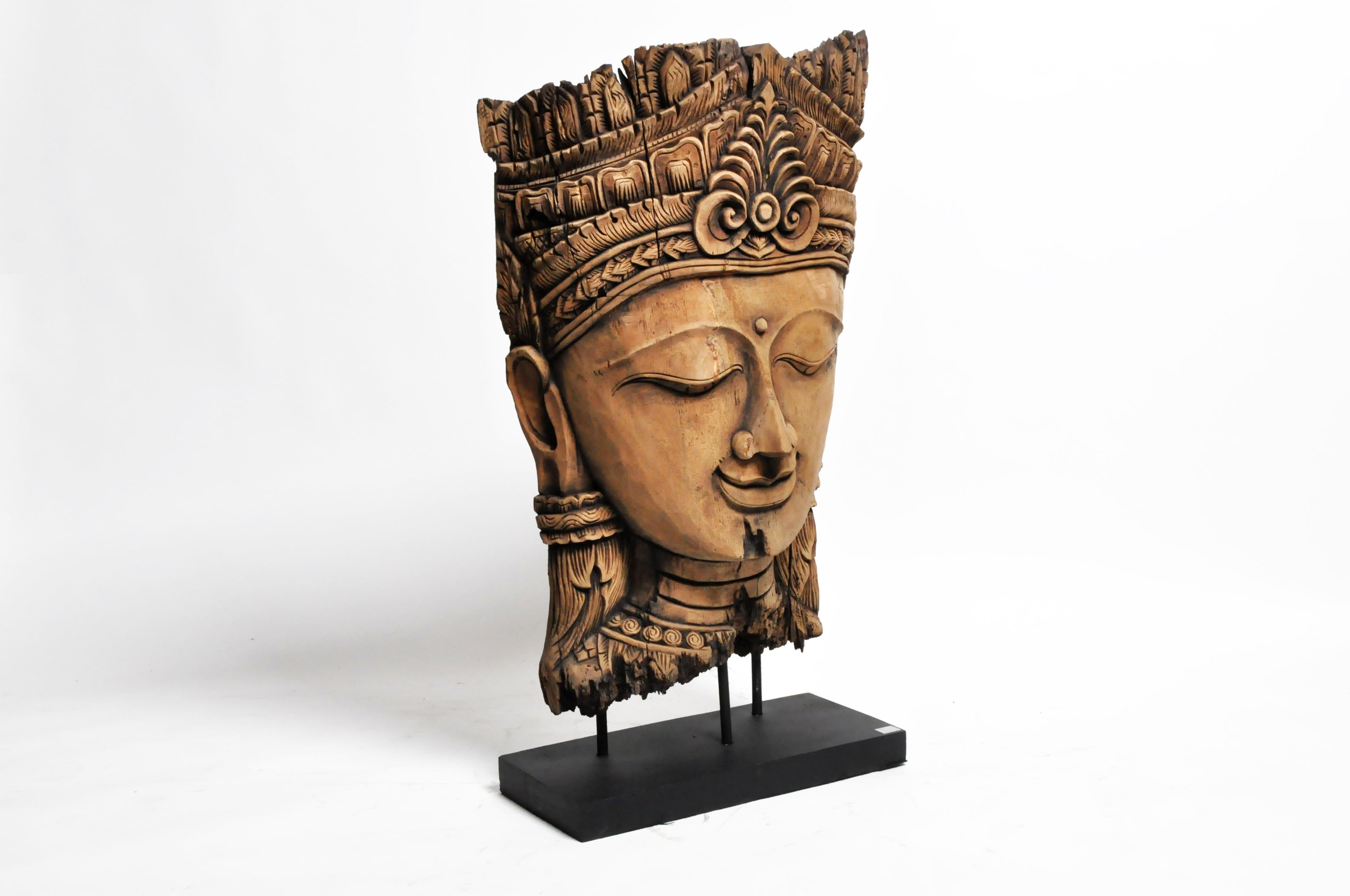 Southeast Asian Carving of a Goddess on Stand 9