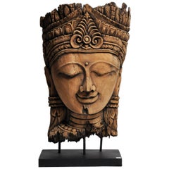 Southeast Asian Carving of a Goddess on Stand