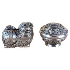 Southeast Asian Decorative Silver Betel Boxes