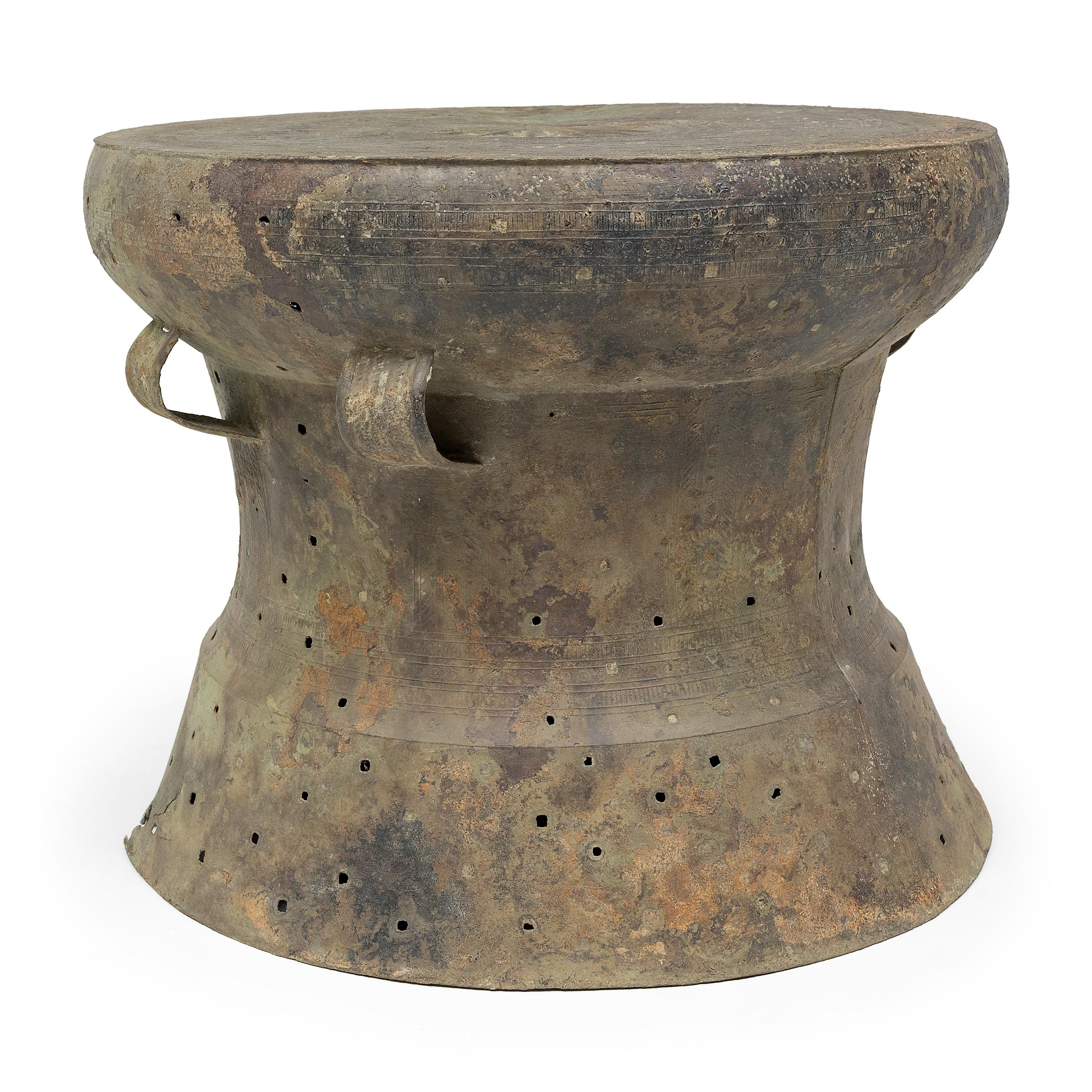 18th Century and Earlier Southeast Asian Dong Son Bronze Ritual Drum, c. 200 BC