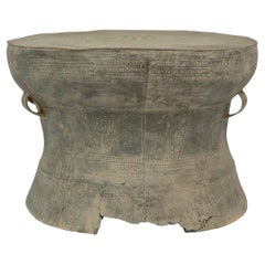 Used Southeast Asian Dong Son Bronze Ritual Drum, c. 200 BC