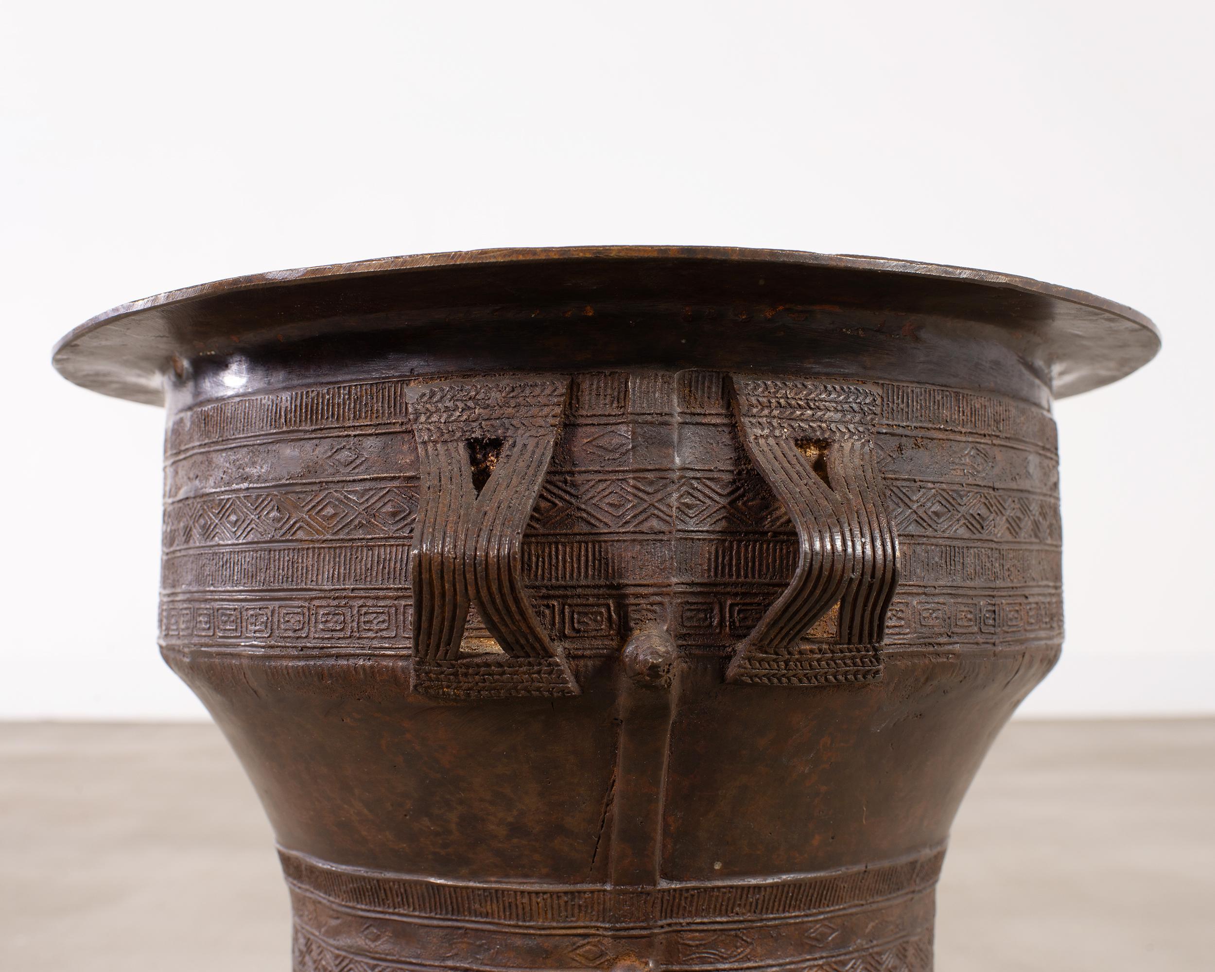 Southeast Asian Patinated Bronze Rain Drum or Drinks Table For Sale at ...