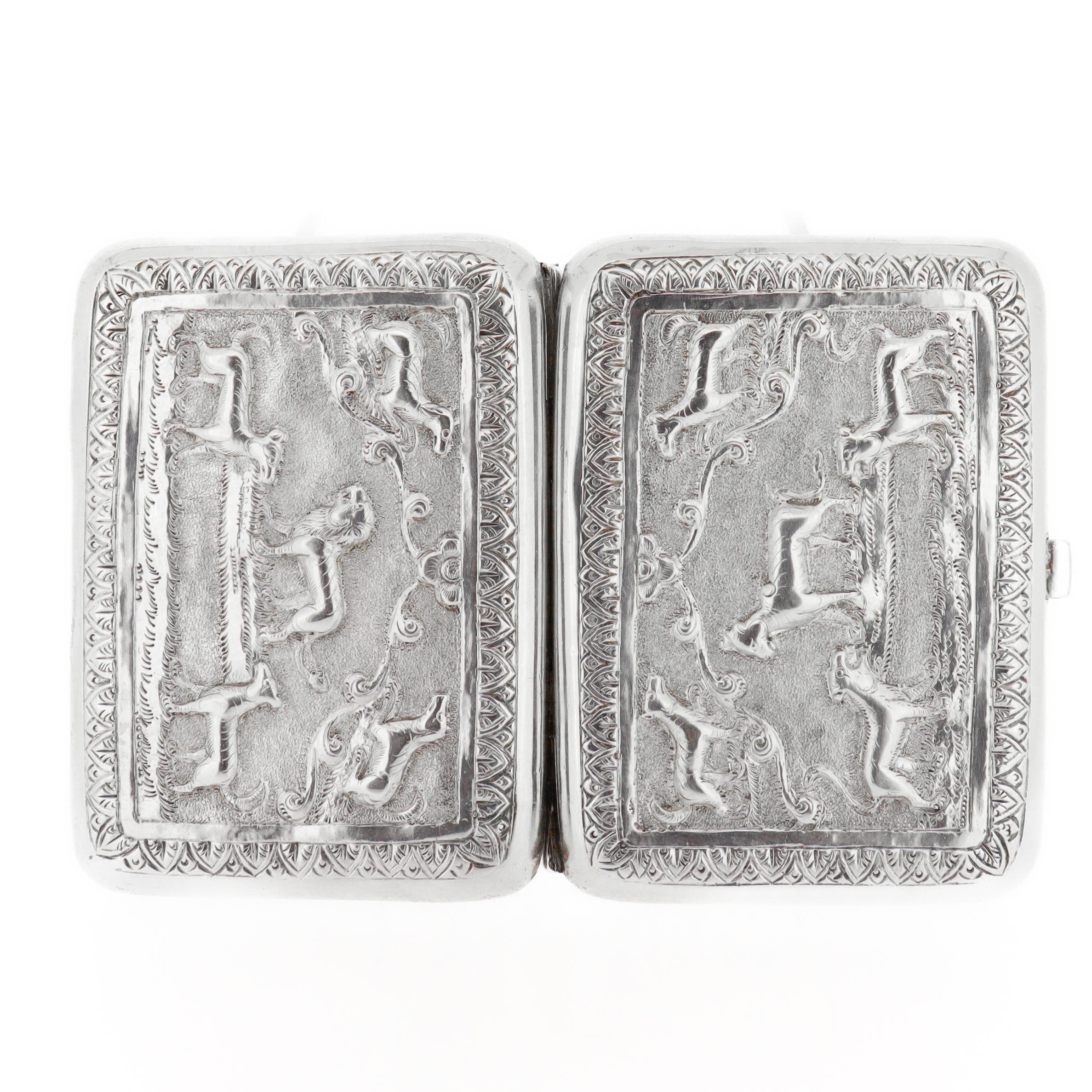Südostasiatische Silber-Dresserbox oder Zigarettenetui im Angebot 9