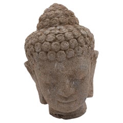 Southeast Asian Stone Shakyamuni Buddha Head