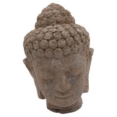 Vintage Southeast Asian Stone Shakyamuni Buddha Head