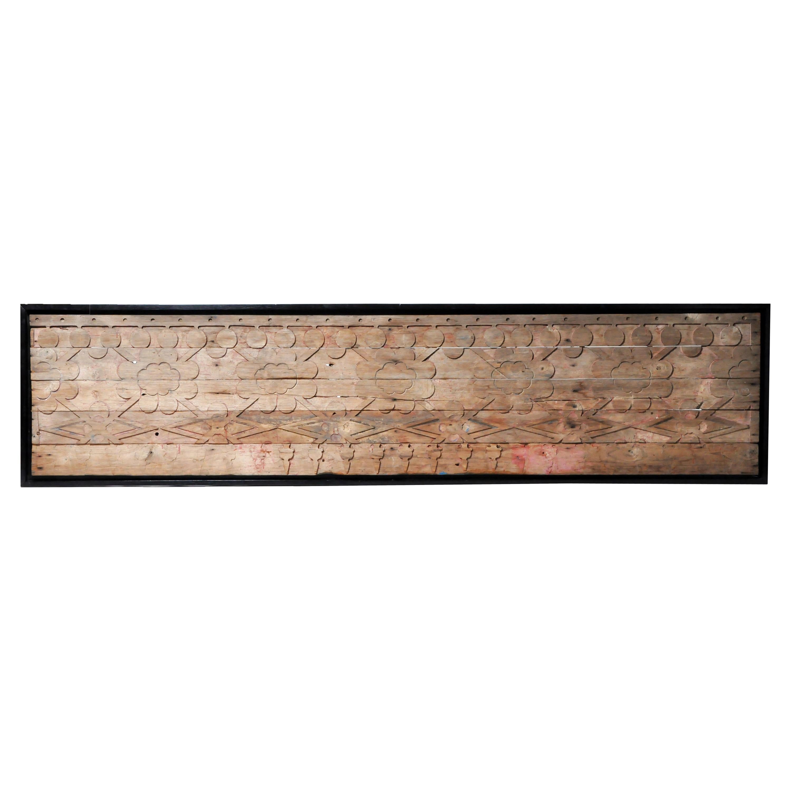 Southeast Asian Teak Wood Temple Panel