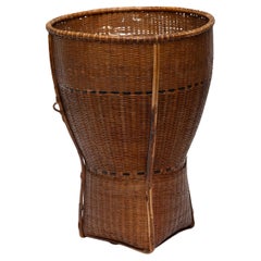 Southeast Asian Woven Bamboo Pack Basket