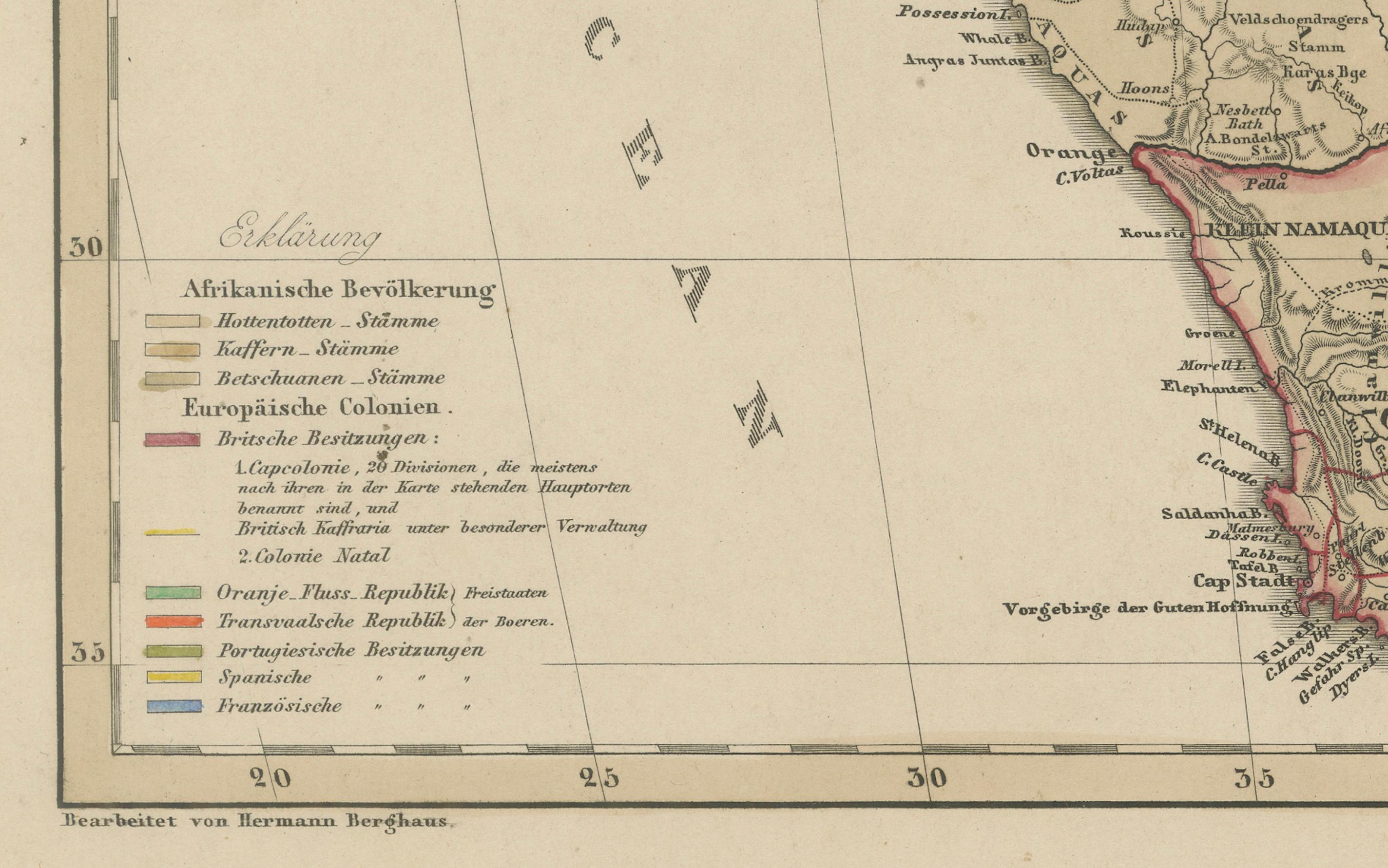 Mappa dell'Africa meridionale e del Madagascar 1857

Questa dettagliata stampa antica mostra 