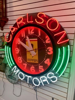 Southern California Neon Ferrari Dealership Clock