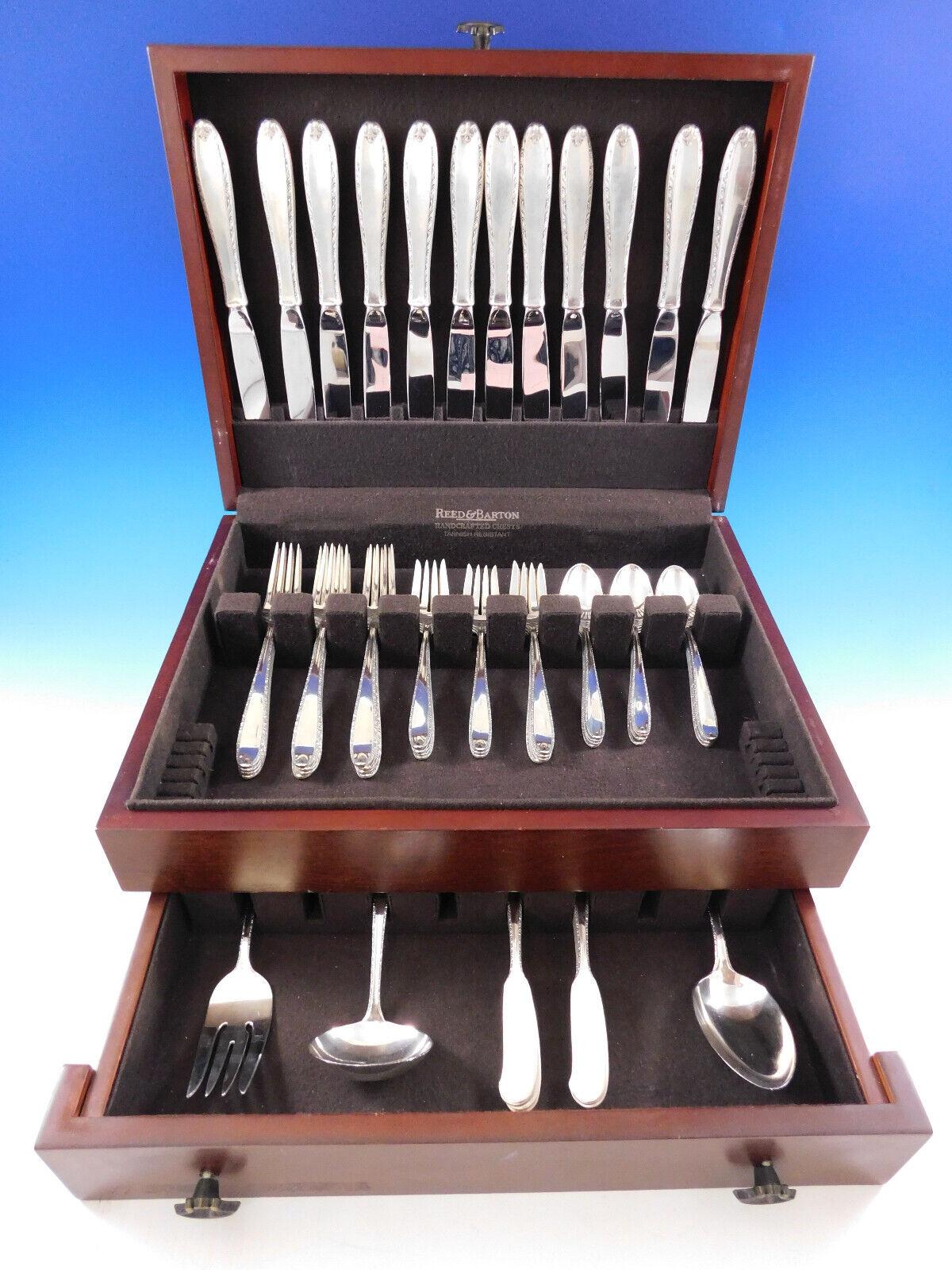 Southern Charm by Alvin Sterling Silver Flatware Set for 12 Service 63 pc Dinner For Sale 4