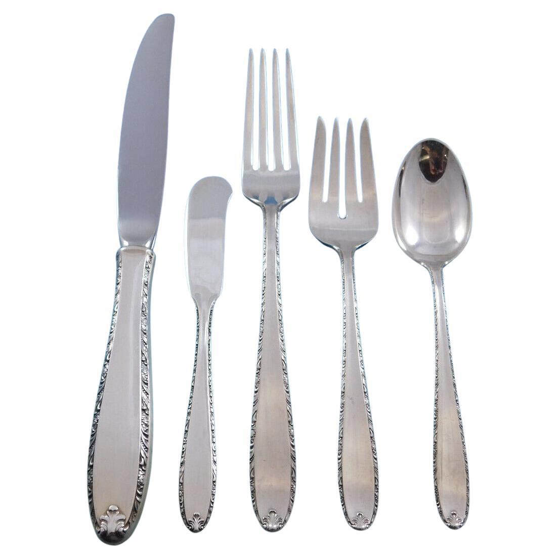 Southern Charm by Alvin Sterling Silver Flatware Set for 12 Service 63 pc Dinner For Sale