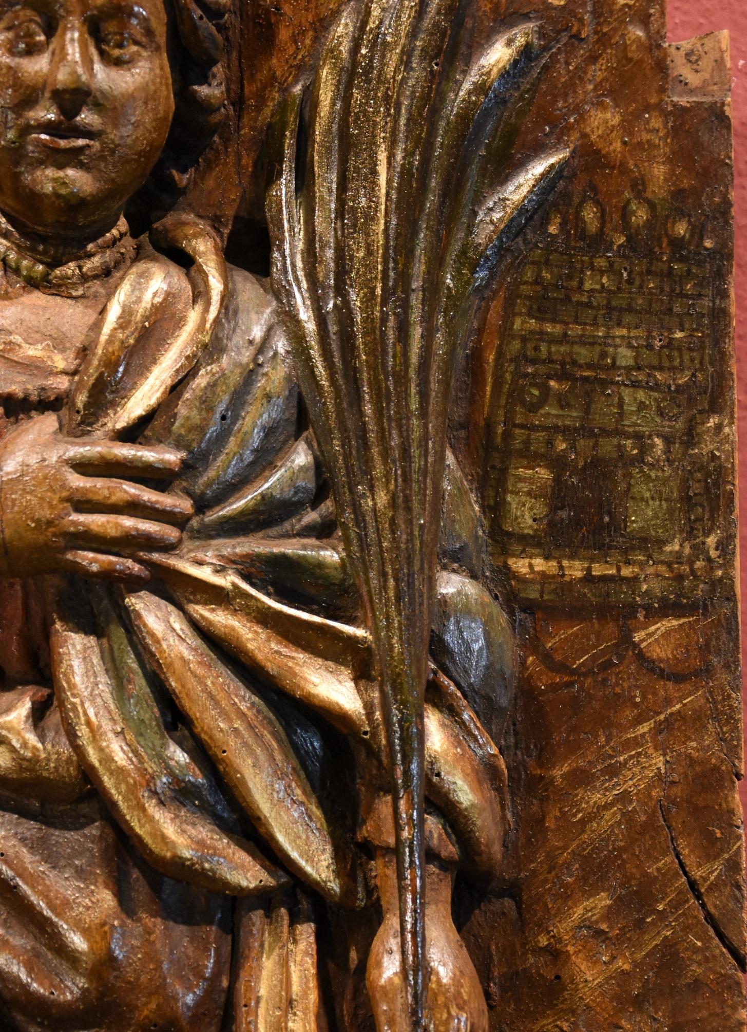 Saint Barbara France 16/17e siècle Sculpture en bois Art religieux ancien maître en vente 3