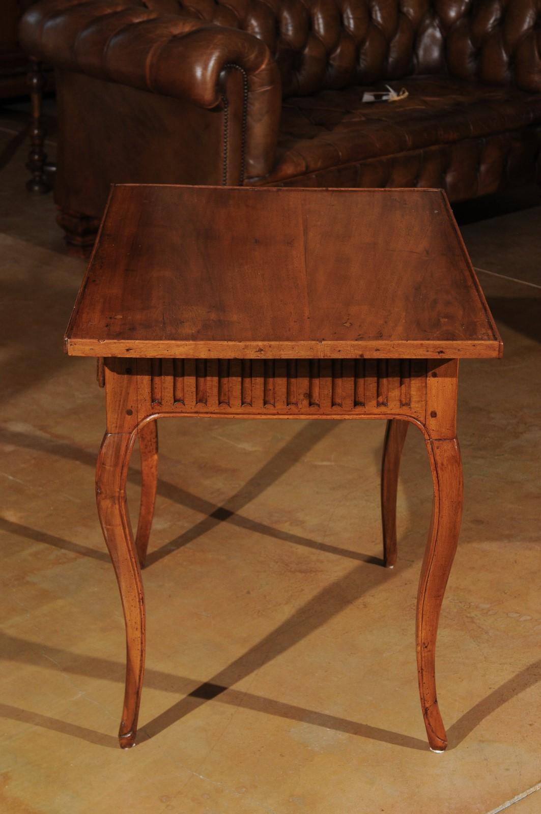 Southern French Transitional Walnut Side Table with Grooved Motifs, circa 1770 5