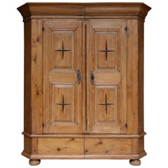 Antique Southern German Pine Baroque Cabinet Armoire