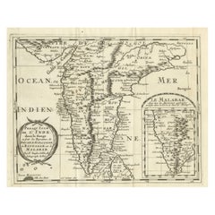 Southern India Map, Deccan 
Malabar, Nicolas Sanson, 1683