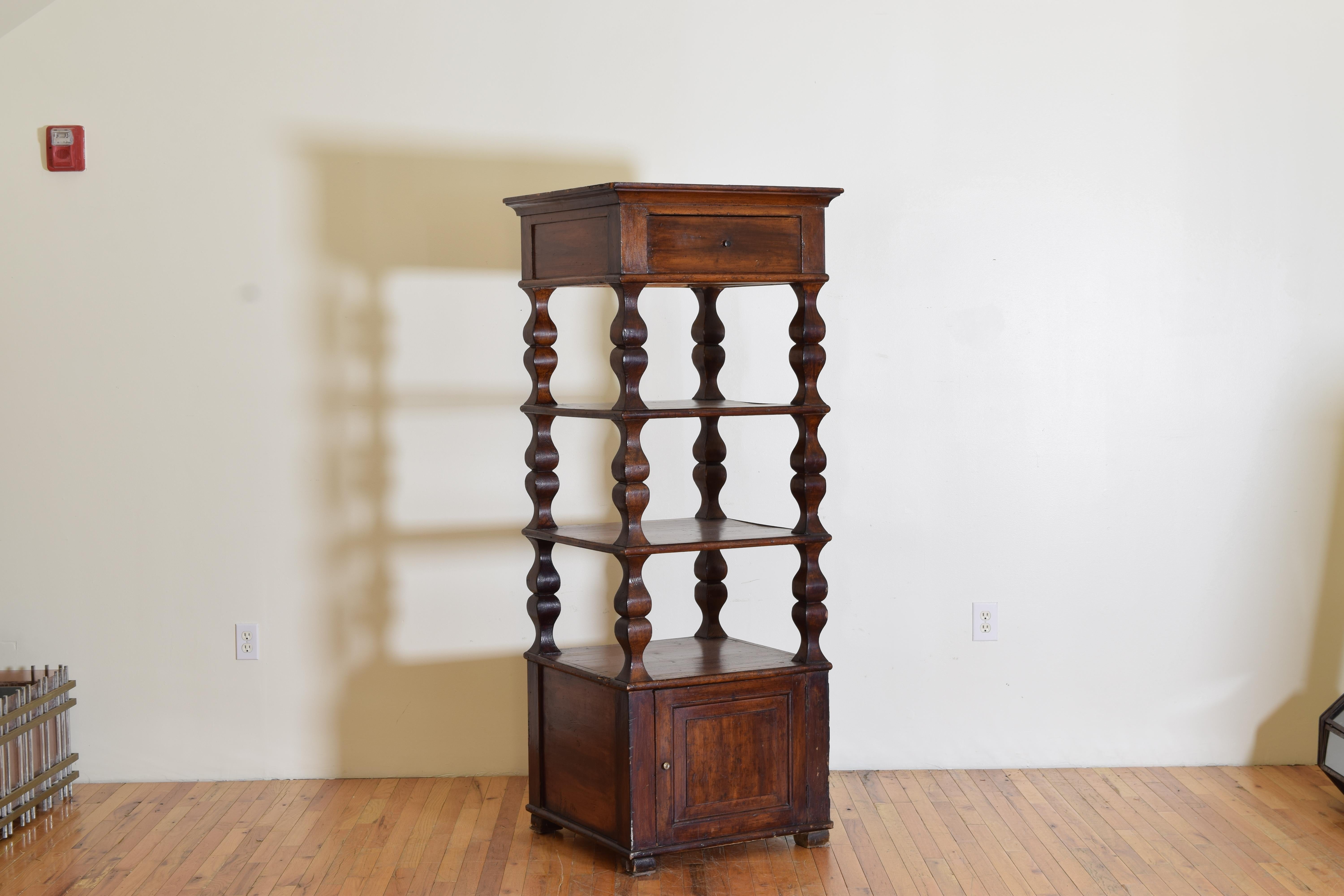 Louis XIV Southern Italian Abete (Fir) LXIV Style Etagere Cabinet, 3rd quarter 19th cen. For Sale