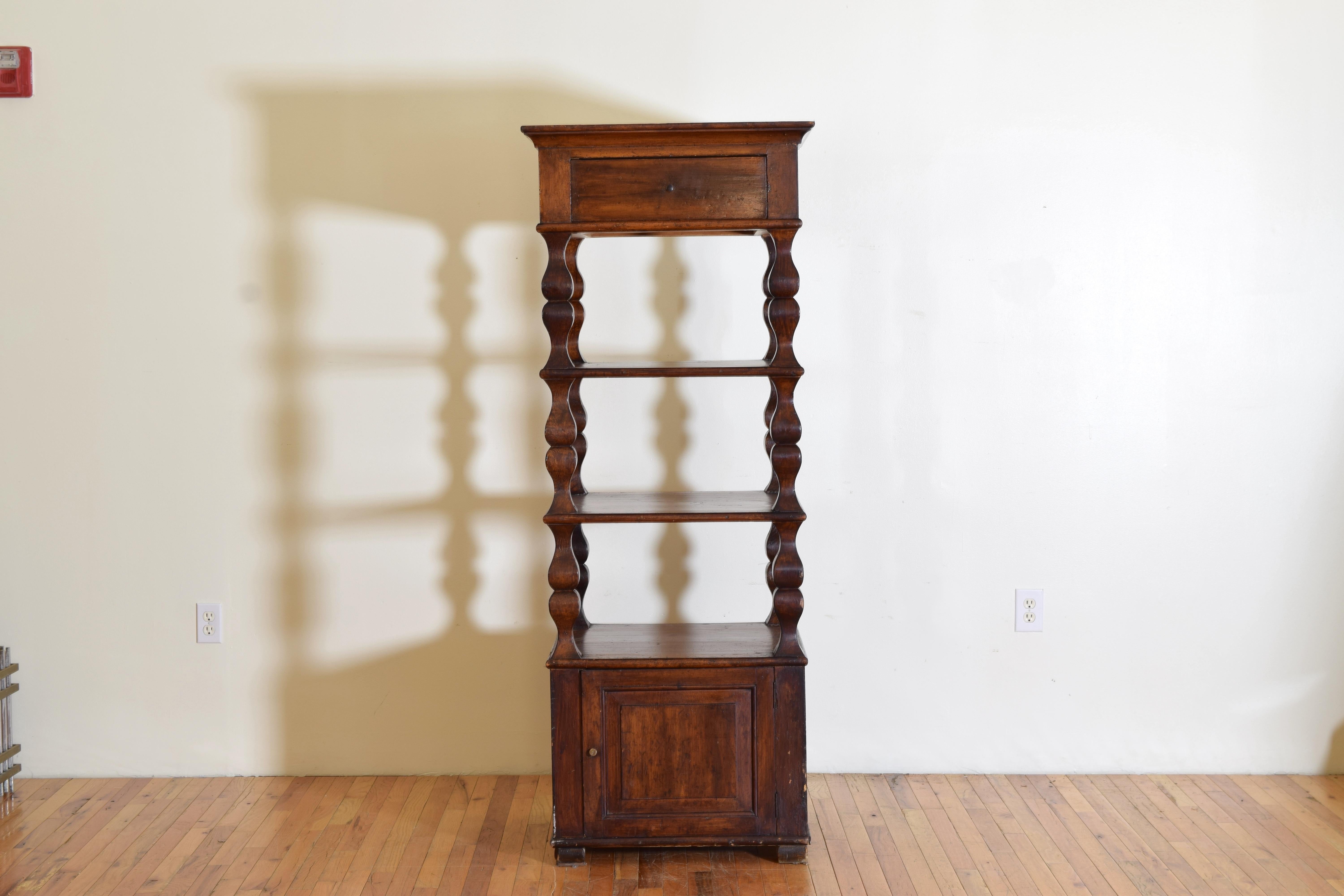 Southern Italian Abete (Fir) LXIV Style Etagere Cabinet, 3rd quarter 19th cen. In Good Condition For Sale In Atlanta, GA