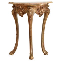Southern Italian Rococo Period Giltwood 
Marble-Top Console Table, ca. 1750