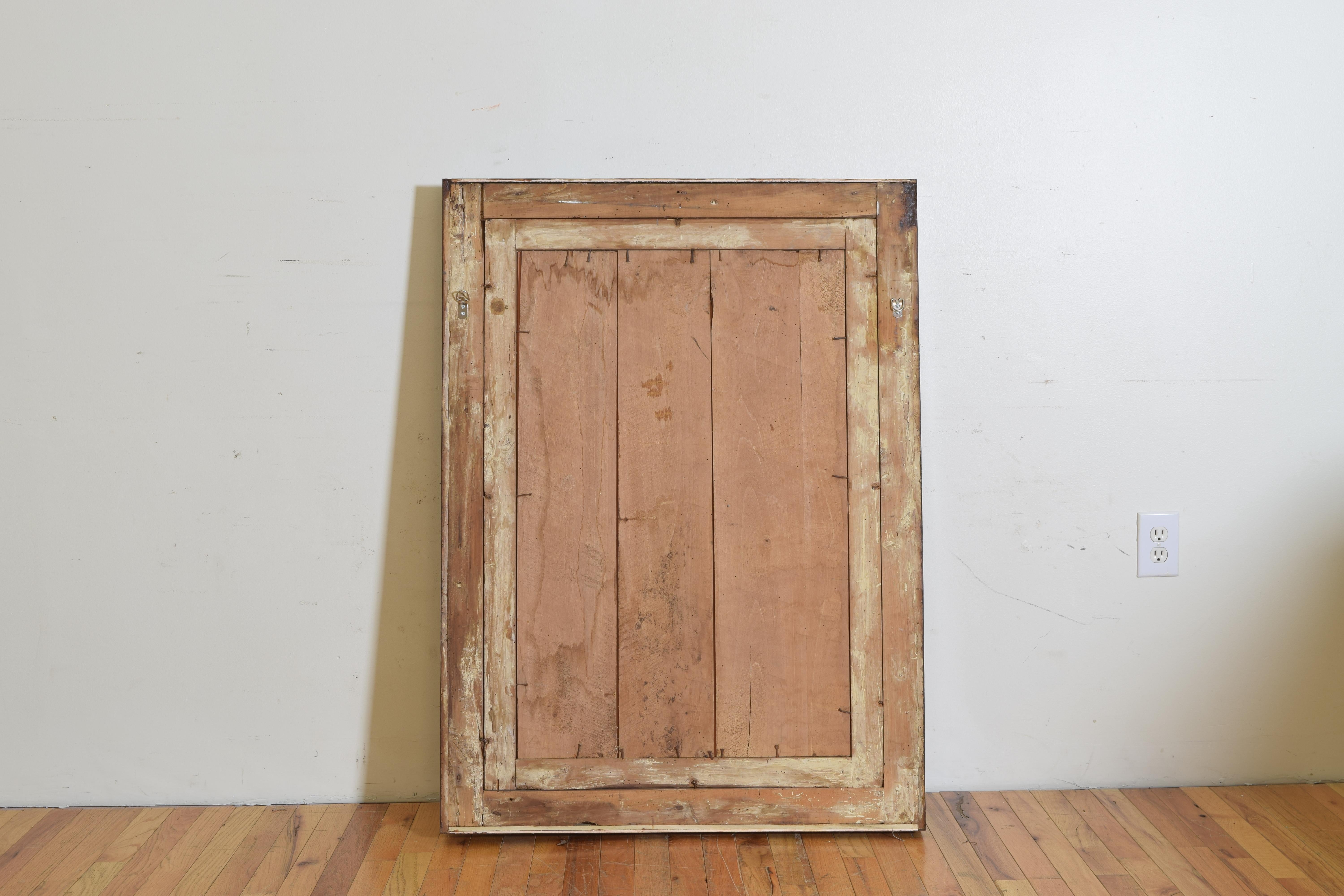 Southern Italian Walnut and Walnut Veneer Bevel-Molded Mirror, 19th Century 5