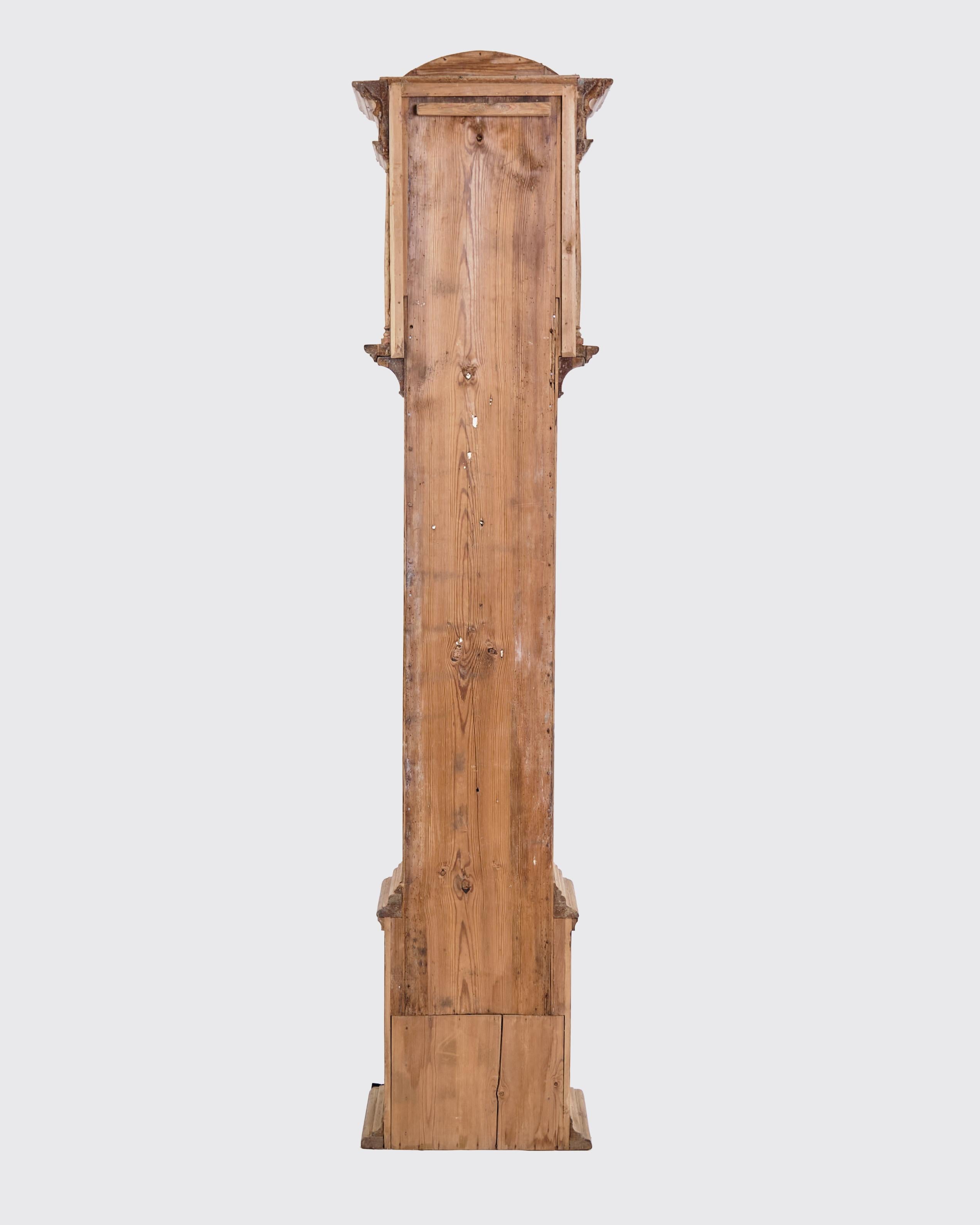 Southern Jutland Grandfather Clock In Light Pine Wood From 1780s For Sale 3