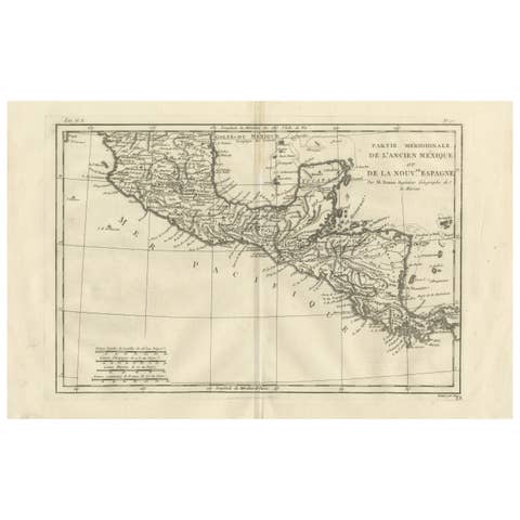 Southern Mexico & New Spain – Enlightenment Map by Rigobert Bonne, c.1780