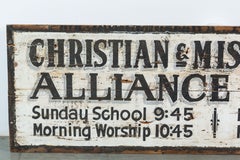 Southern Missionary Church Sign circa 1930s Original Black and White Surface