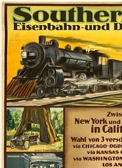 SOUTHERN PACIFIC LINES Rare Original Vintage Antique Railroad Travel Poster 1925