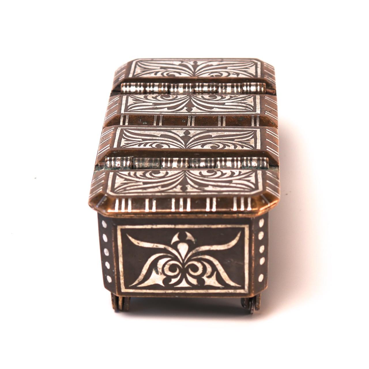Tribal Southern Philippine 'Mindanao' Brass with Silver Inlay Betel Box