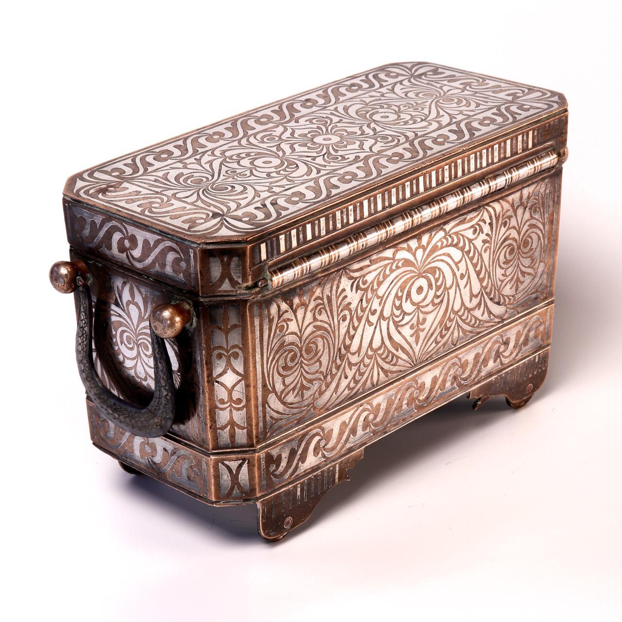 Cast Southern Philippine ‘Mindanao’ Brass with Silver Inlay Betel Box