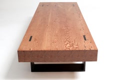 Southern Reclaimed Yellow Pine Modern Coffee Table with Black Steel Legs