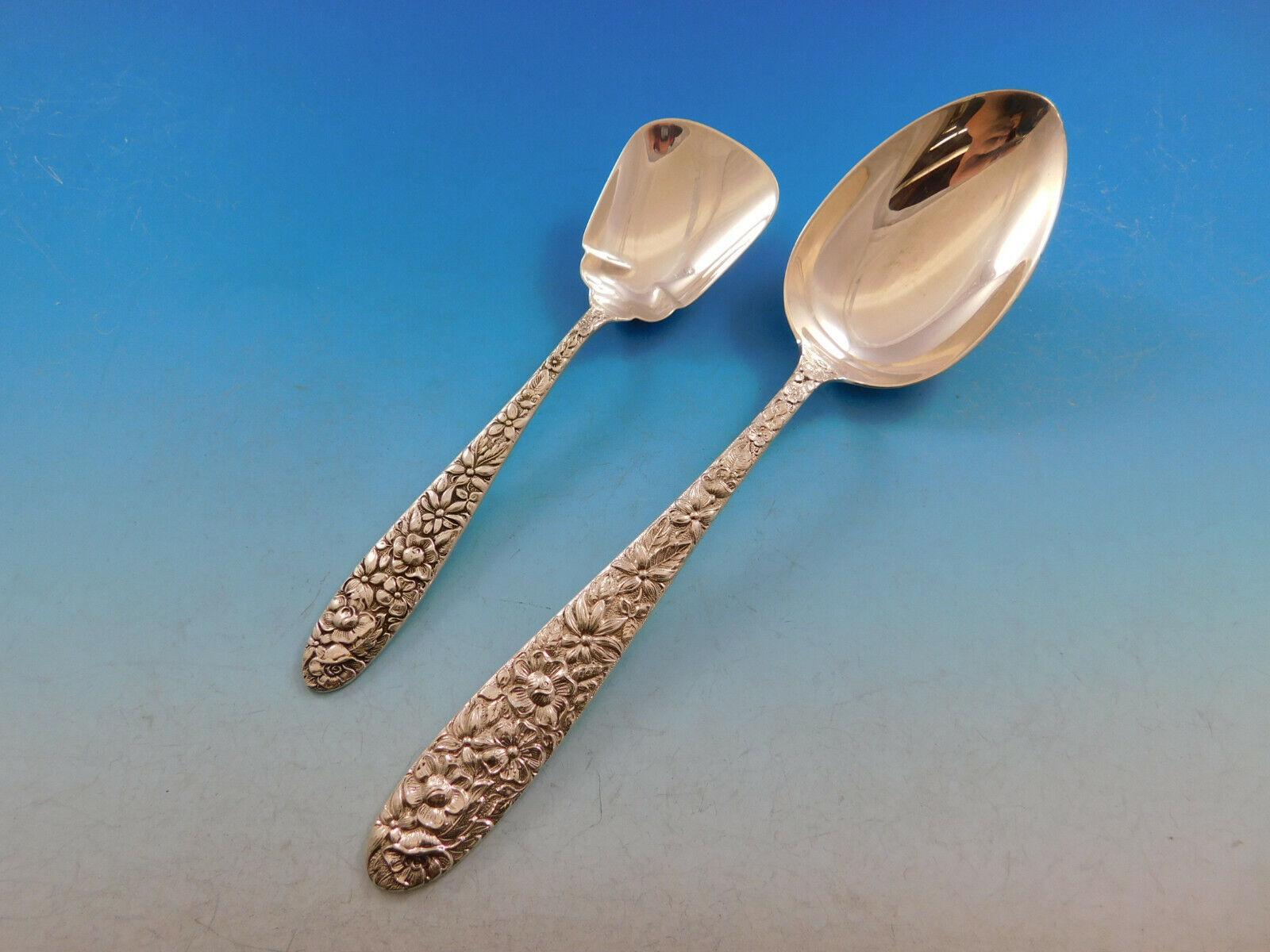 Southern Rose by Manchester Set di posate in argento sterling per 12 persone 57 pezzi in vendita 2