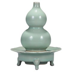 Southern Song Dynasty Longquan Kiln Blue Glazed Gourd Burner