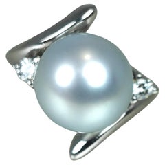 Southsea Pearl Ring WG18k Diamonds