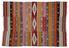 Southwest Boho Chic Vintage Turkish Kilim Rug, Flat-Weave Kilim
