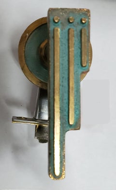 Boutons de porte du sud-ouest Laiton massif Patine verte Accent or Manière de Pepe Mendoza