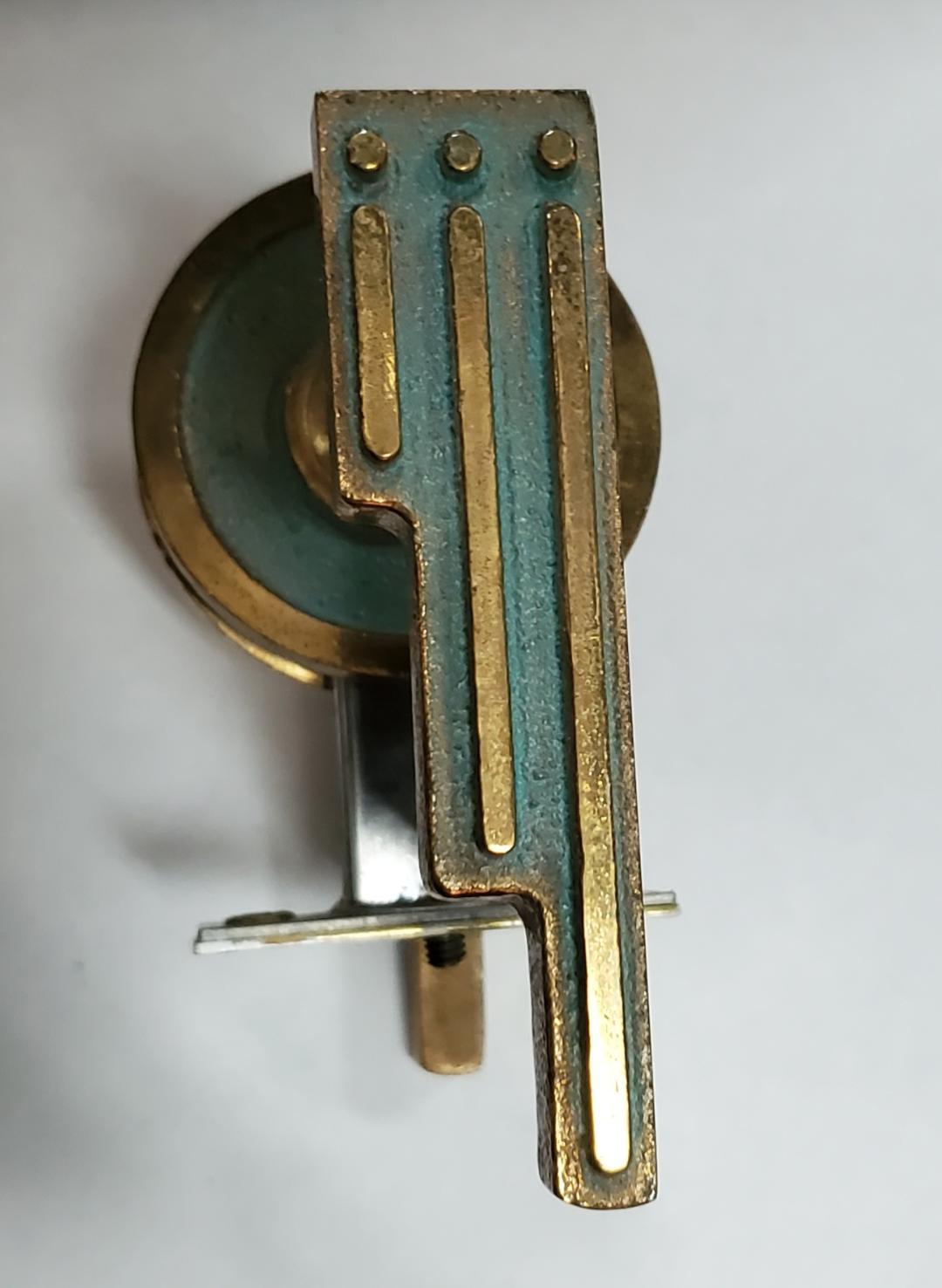 Pomos de puerta del suroeste Latón macizo Patina verde Acento dorado Manera de Pepe Mendoza Estadounidense