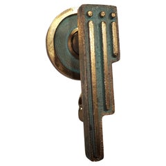 Southwest Door Knobs Solid Brass Green Patina Gold Accent Manner Of Pepe Mendoza