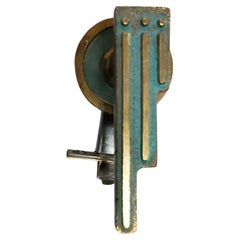 Boutons de porte du sud-ouest Laiton massif Patine verte Accent or Manière de Pepe Mendoza