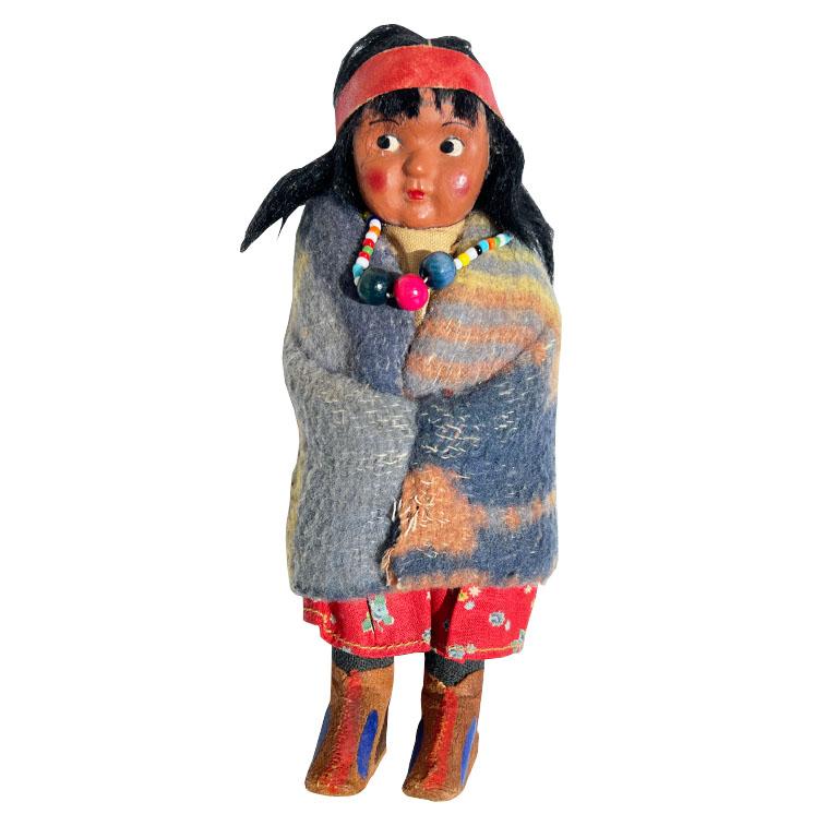 Mid-20th Century Southwest Genuine Skookum Native American Women Dolls - Set of 4 from 1930s For Sale