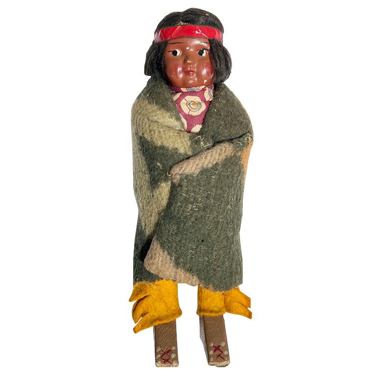 Southwest Genuine Skookum Native American Women Dolls - Set of 4 from 1930s For Sale 3