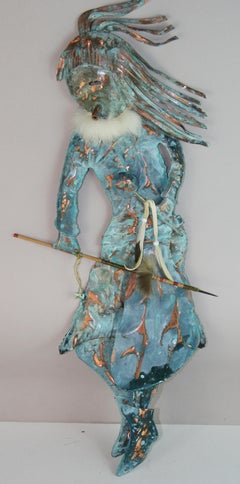 SouthWest Indian Tribal Medicine Man  Copper  Art  Wall Sculpture