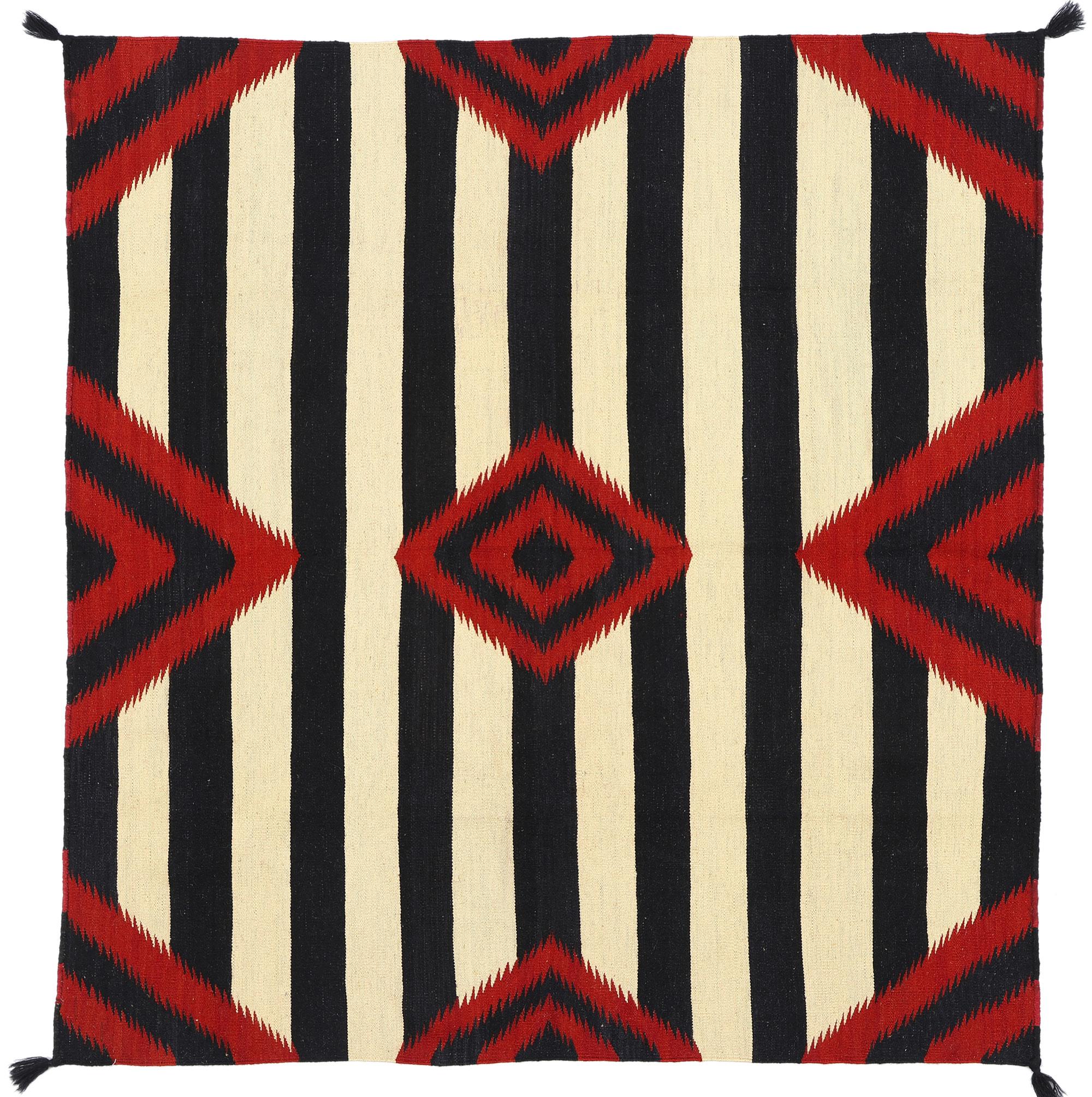 Contemporary Santa Fe Southwest Modern Chief Blanket Navajo-Style Rug  For Sale 3