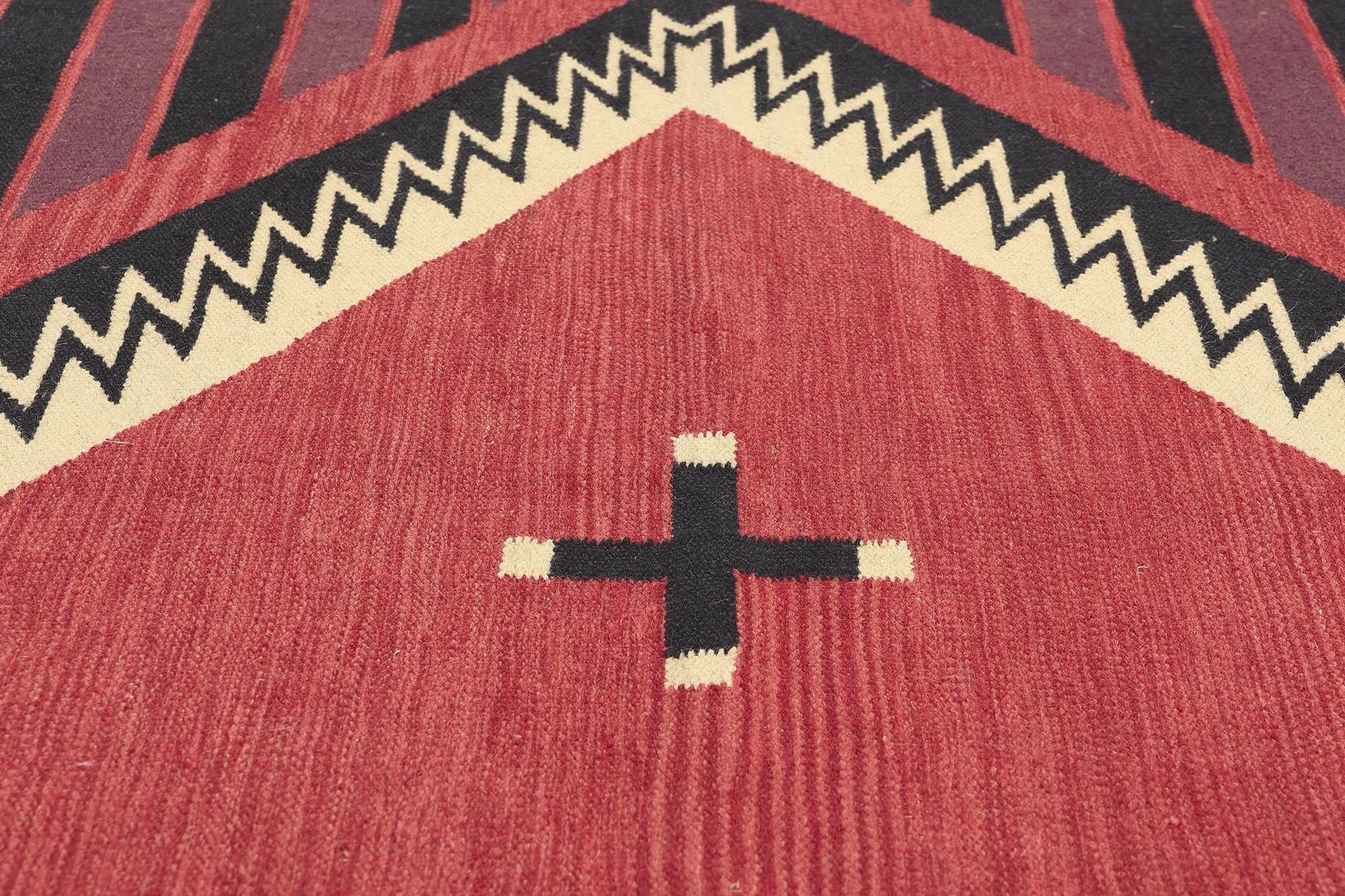 Contemporary Santa Fe Southwest Modern Chief Blanket Navajo-Style Rug  In New Condition For Sale In Dallas, TX