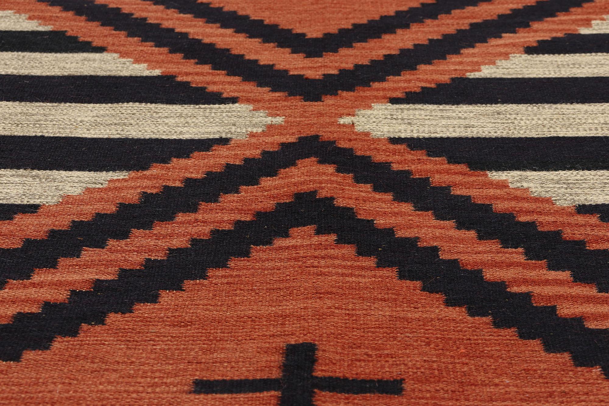 Contemporary Santa Fe Southwest Modern Chief Blanket Navajo-Style Rug  im Zustand „Neu“ im Angebot in Dallas, TX