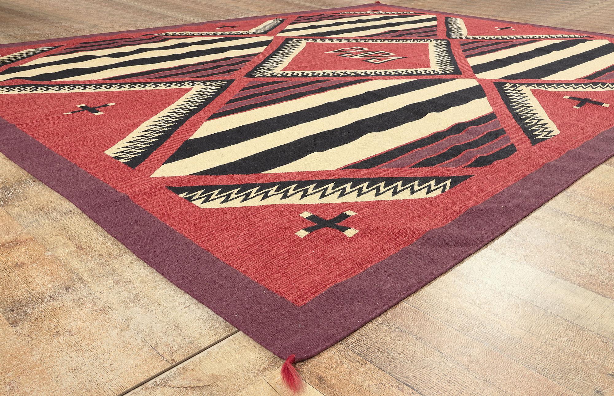 Contemporary Santa Fe Southwest Modern Chief Blanket Navajo-Style Rug  For Sale 1