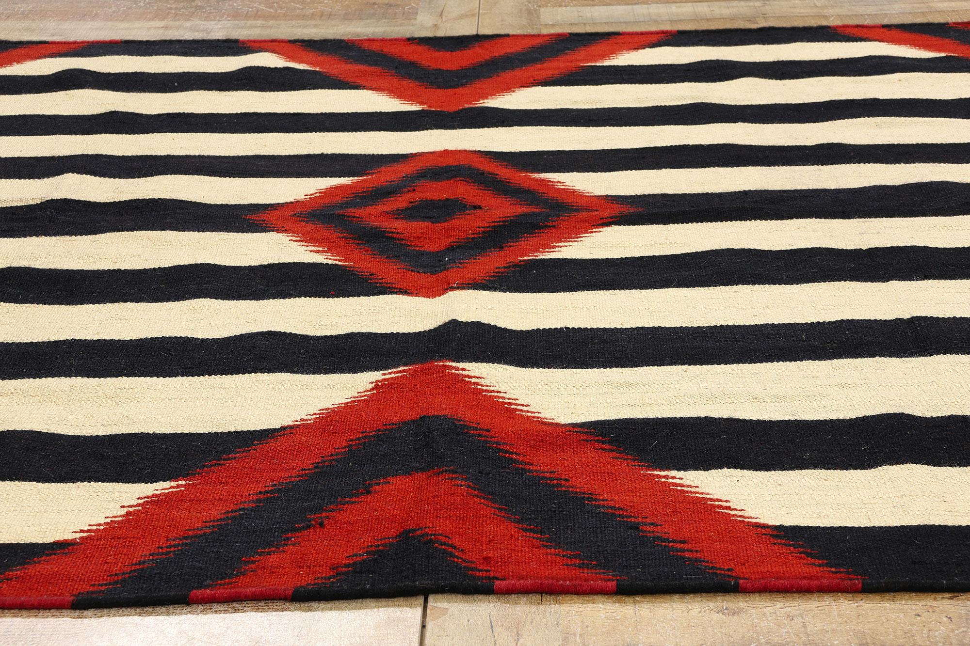 Contemporary Santa Fe Southwest Modern Chief Blanket Navajo-Style Rug  For Sale 1