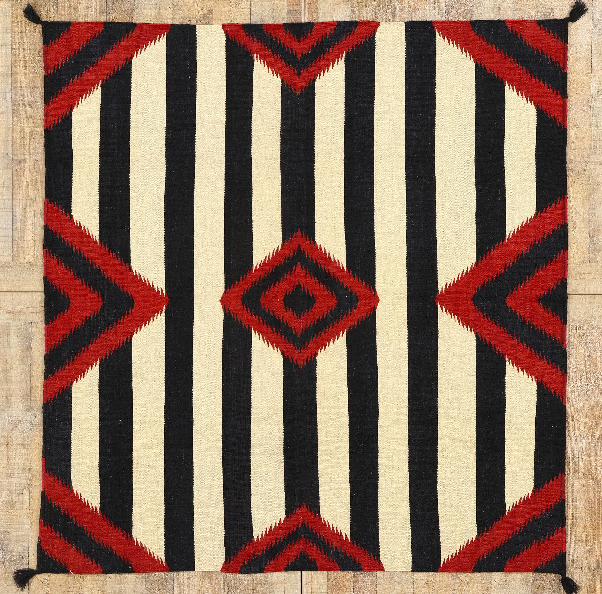 Contemporary Santa Fe Southwest Modern Chief Blanket Navajo-Style Rug  For Sale 2