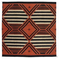 Contemporary Santa Fe Southwest Modern Chief Blanket Navajo-Style Rug 